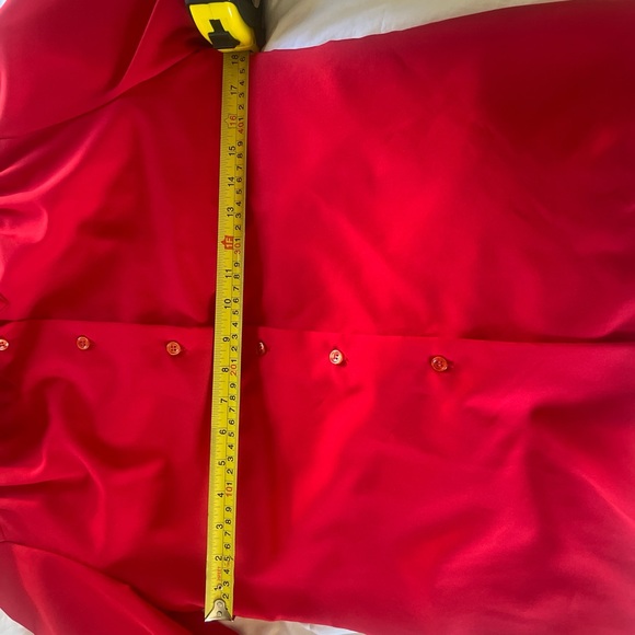 Vintage Red button front blouse. Length 24” width 18”. 100% polyester - Picture 5 of 5
